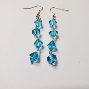 Handmade Earrings | Blue Diamond Beads